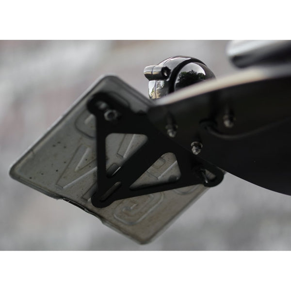 Motone Steel License/Number Plate Bracket Insert Round Light
