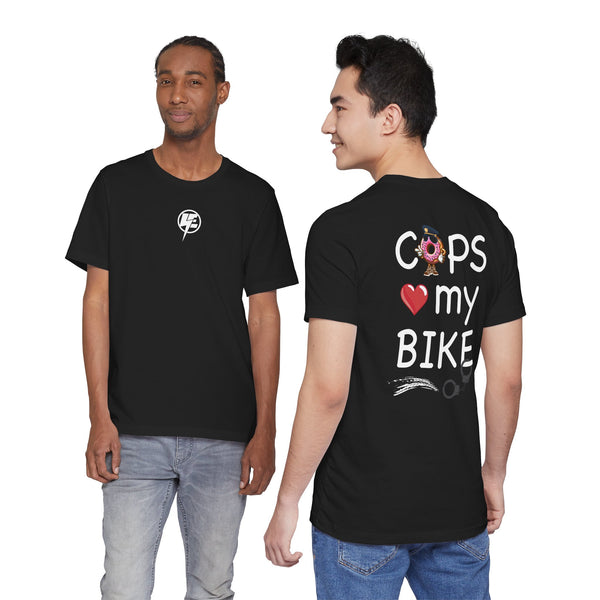 T-Shirt — "Cops Love My Bike" Graphic Tee