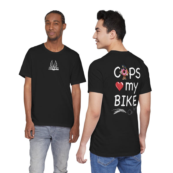 T-Shirt — "Cops Love My Bike" Graphic Tee
