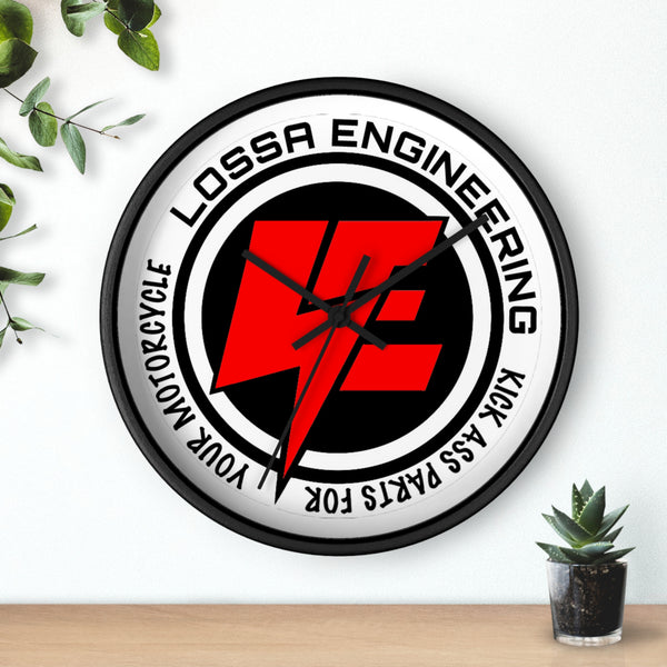Motorcycle Wall Clock — Lossa Engineering Logo Racing Decor