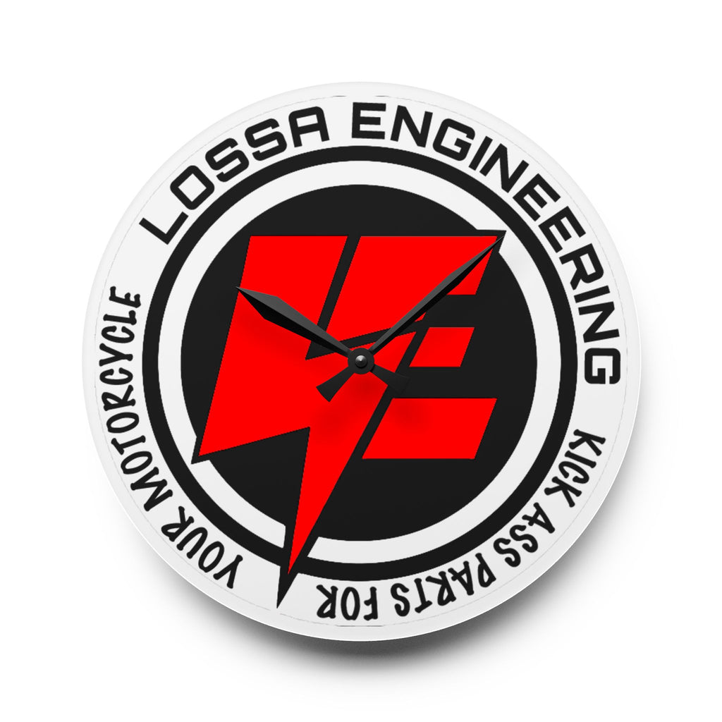 Acrylic Wall Clock — Lossa Engineering Motorcycle Parts Logo Decorative Clock