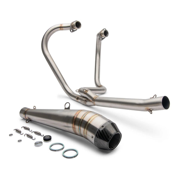 British Customs 2-1 Low GP Carbon Exhaust for Triumph Bonneville & T100 / Thruxton 900