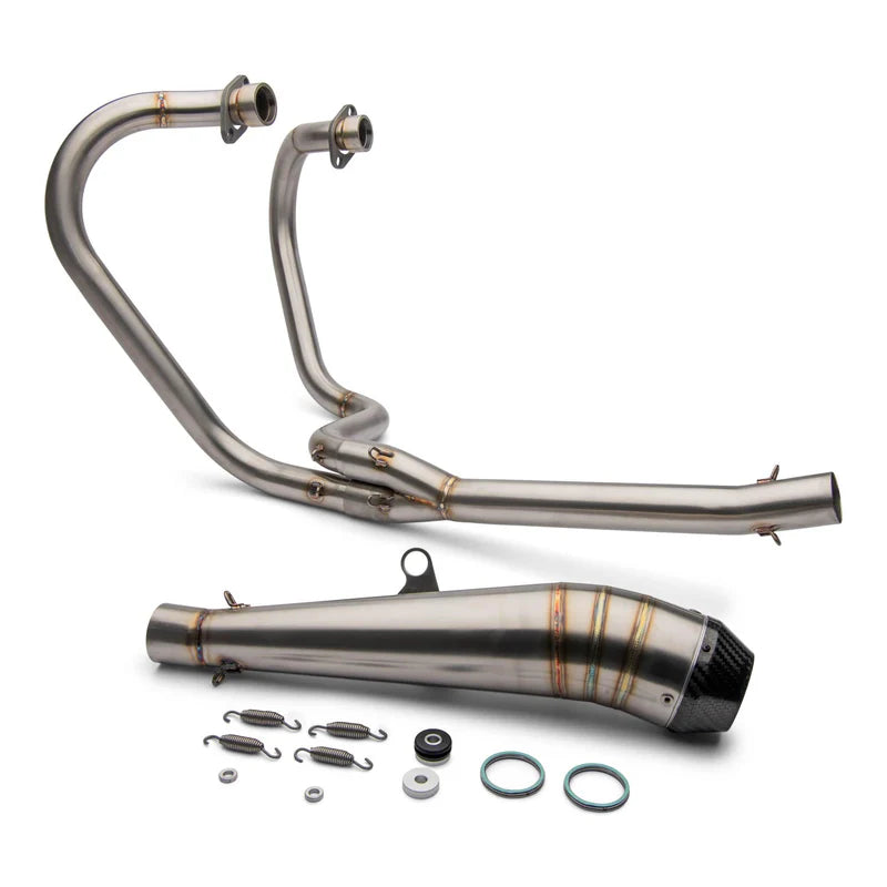 British Customs 2-1 Low GP Carbon Exhaust for Triumph Bonneville & T100 / Thruxton 900