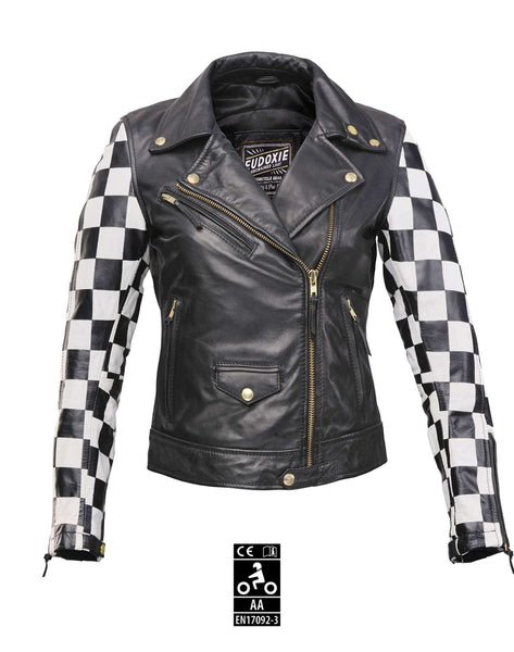 Eudoxie Womans Motorcycle certified leather jacket