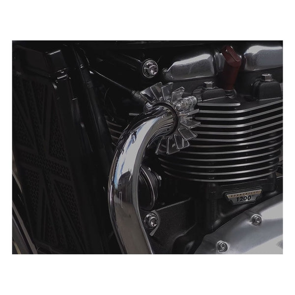 Motone Finned Exhaust Clamps for LC Triumph