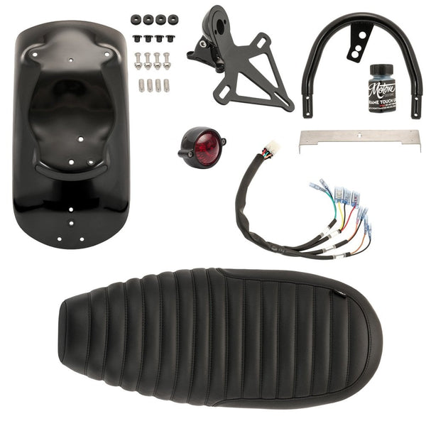 Motone Cortado Kit - Black Mudguard + Black Tail Light + License Plate