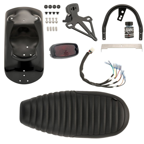 Motone Cortado Kit - Black Mudguard + Black Tail Light + License Plate