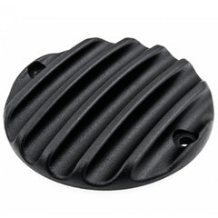 Motone Points Clutch Cover/ Badge - Finned/ Ribbed for Triumph black